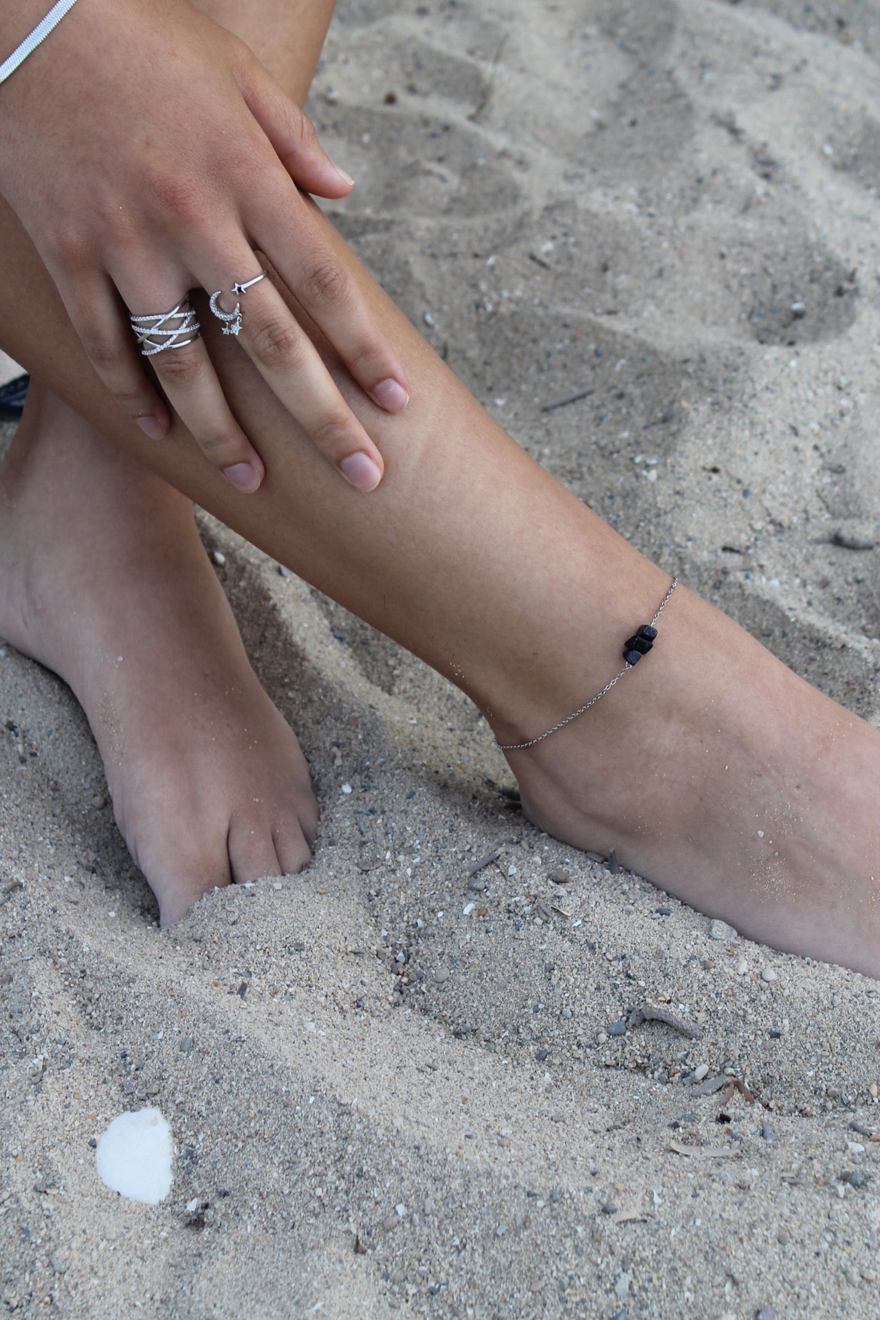 Blue Gold Stone Anklet