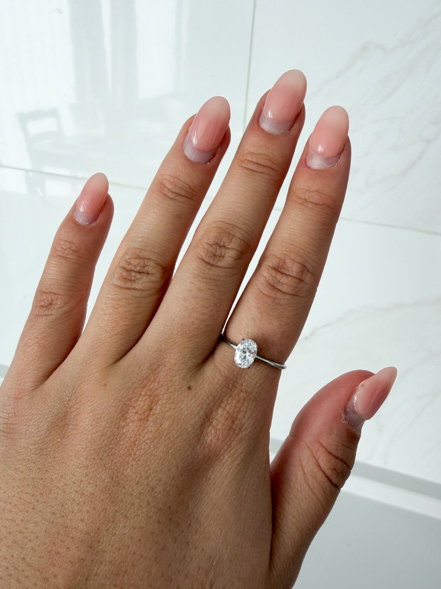 Oval Crystal Ring