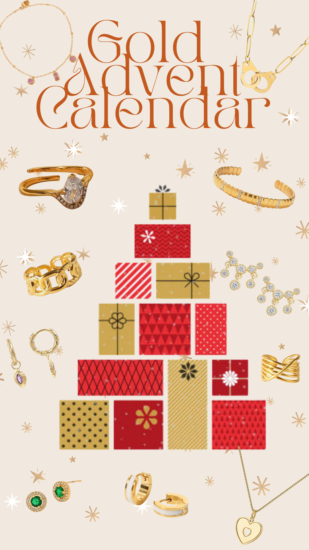 Jewellery Advent Calendar - Gold