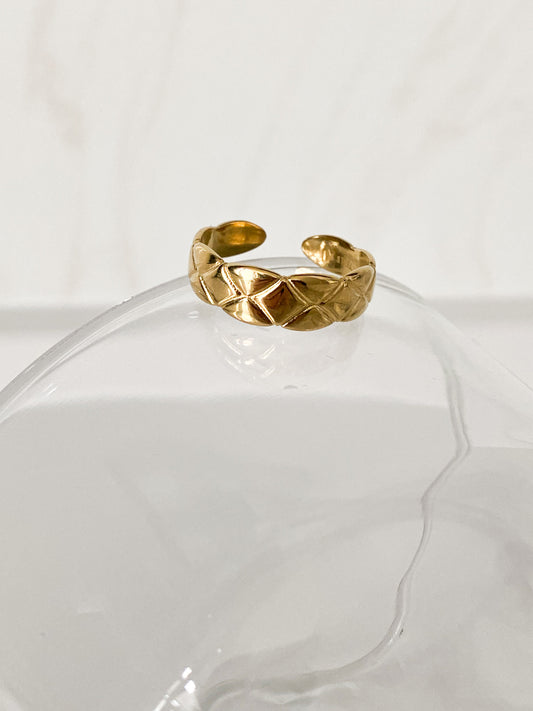 Bold ring, cushion like ring, stackable gold ring, waterproof rings. Affordable gift for girlfriends.