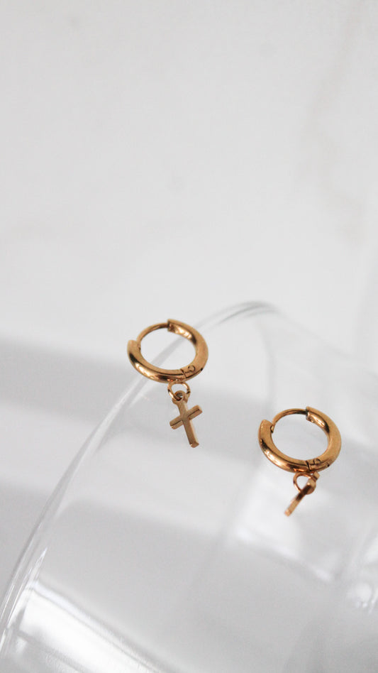 Mini Cross Earrings