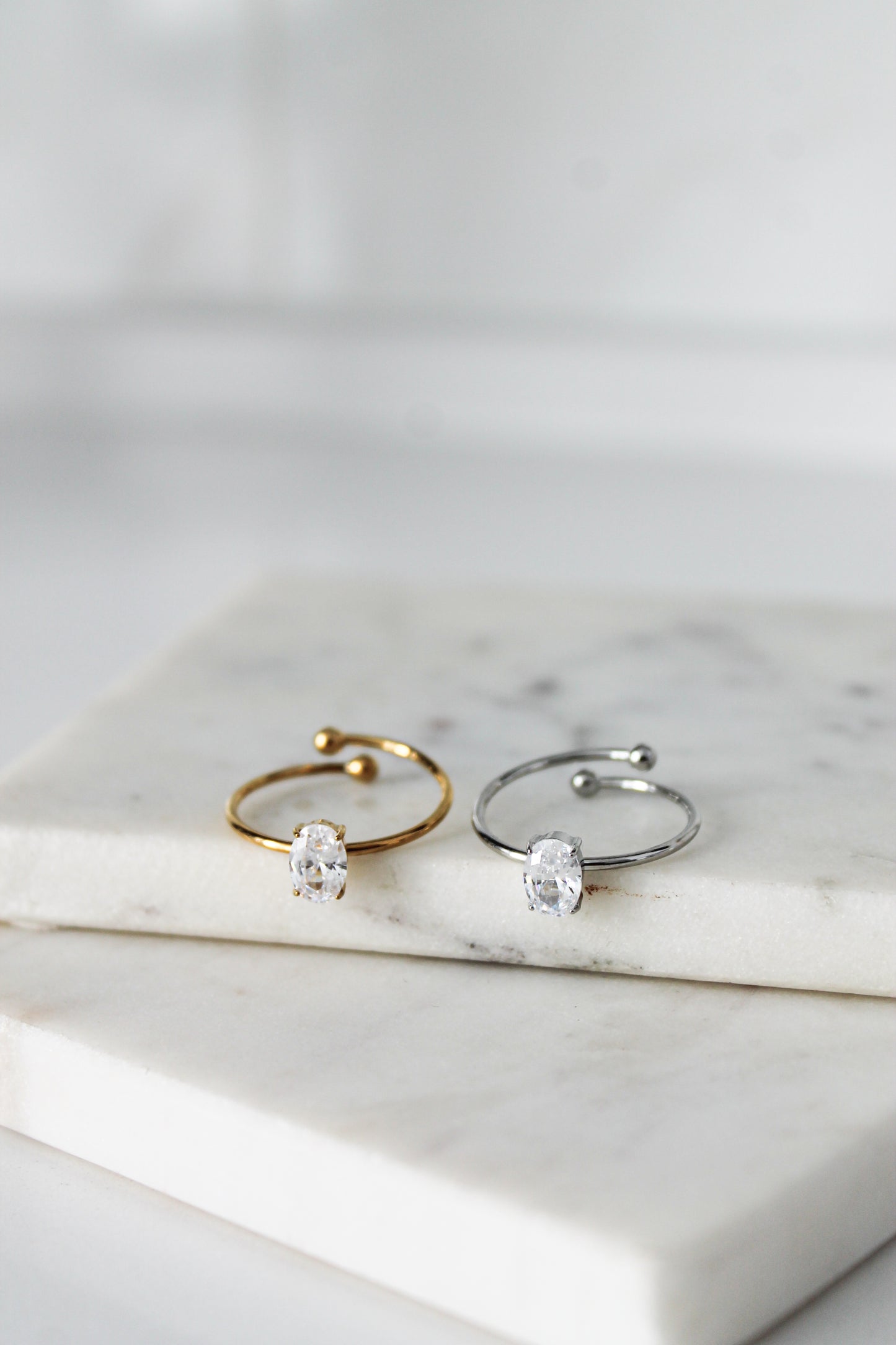 Oval Crystal Ring