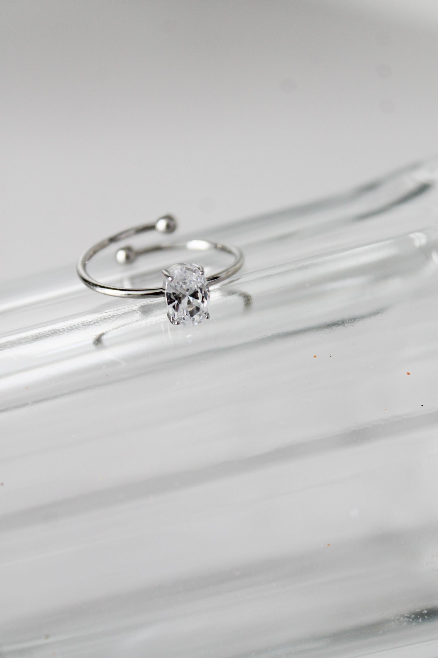 Oval Crystal Ring