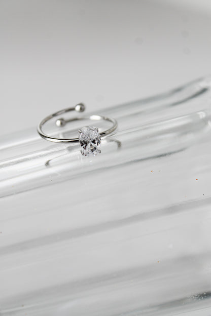 Oval Crystal Ring
